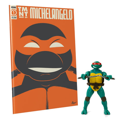 Michelangelo Exclusive Teenage Mutant Ninja Turtles BST TMNT AXN x IDW Action Figure & Comic Book 13 cm